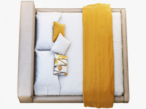 queen loft leather bed model Modèle 3D