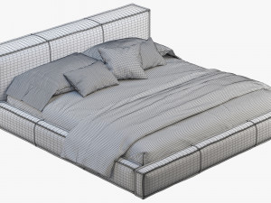 queen loft leather bed model Modèle 3D