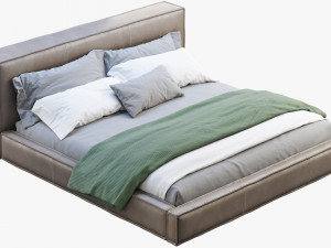 3d queen loft leather bed 2 model 3D 模型