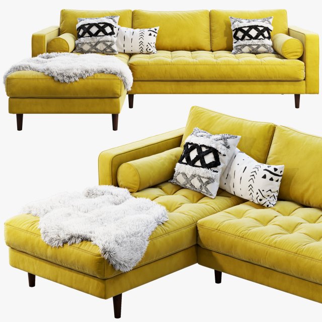 article sven sectional sofa Modelo 3D .c4d .max .obj .3ds .fbx .stl .blend 