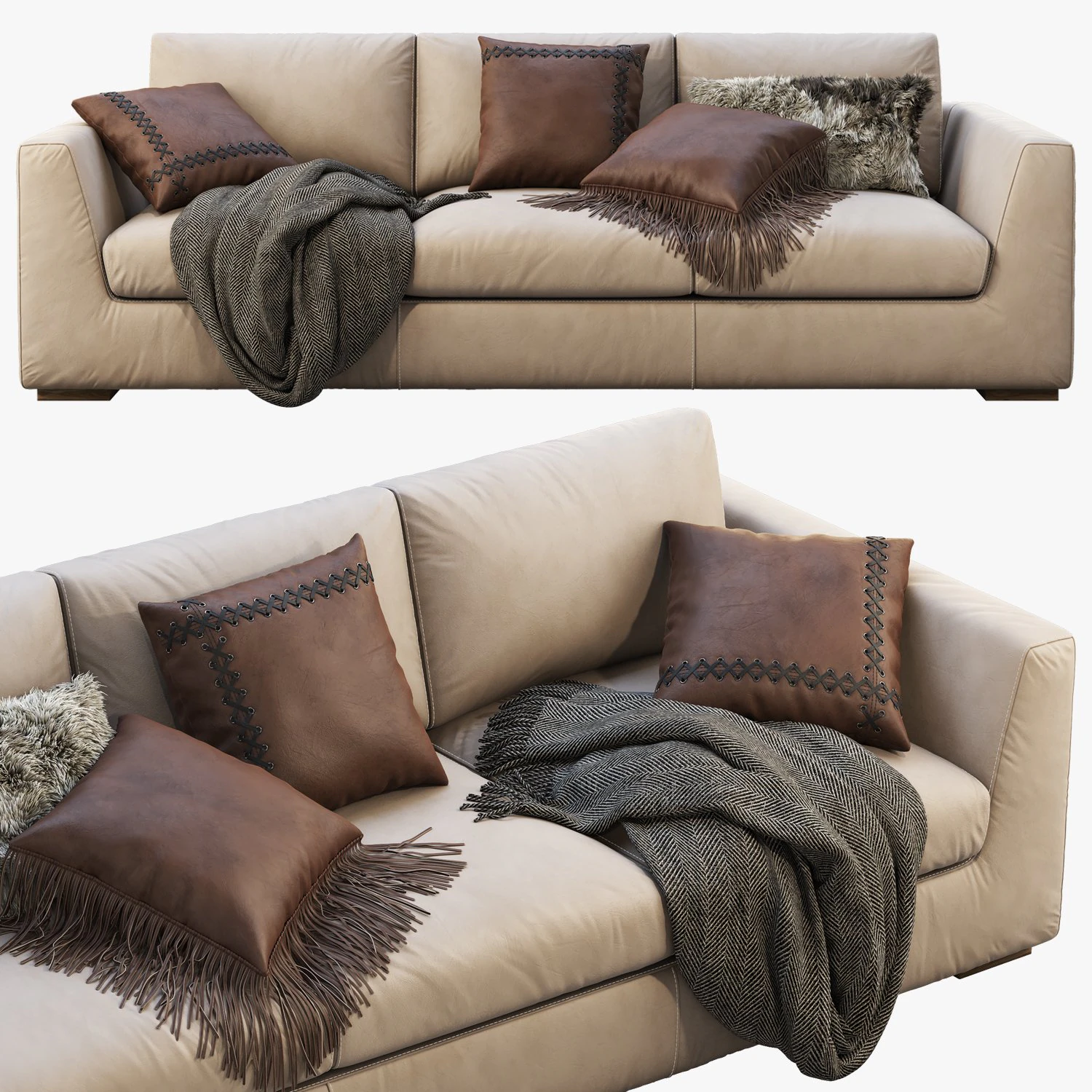 3d modena taper arm sofa model 3D Model .c4d .max .obj .3ds .fbx .stl .blend