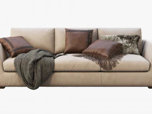 3d modena taper arm sofa model 3D Model