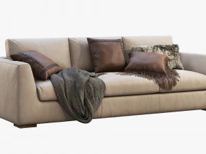 3d modena taper arm sofa model 3D Model