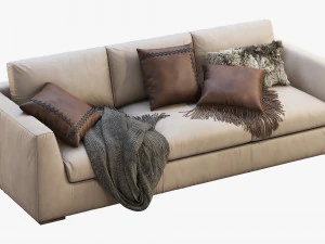 3d modena taper arm sofa model 3D Model