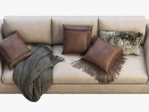 3d modena taper arm sofa model 3D Model
