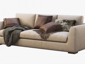 3d modena taper arm sofa model 3D Model