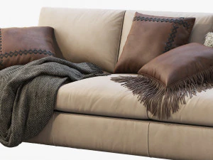 3d modena taper arm sofa model 3D Model