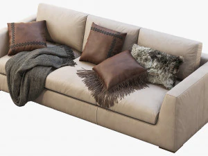 3d modena taper arm sofa model 3D Model