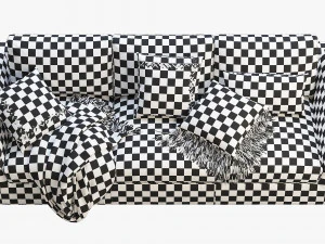 3d modena taper arm sofa model 3D Model