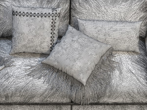 3d modena taper arm sofa model 3D Модель