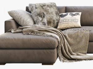 modena taper arm chaise sectional sofa 3D मॉडल
