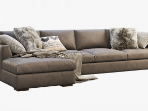 modena taper arm chaise sectional sofa 3D मॉडल