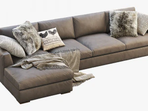 modena taper arm chaise sectional sofa 3D Model