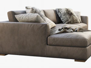 modena taper arm chaise sectional sofa 3D Model