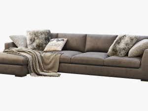 modena taper arm chaise sectional sofa 3D मॉडल