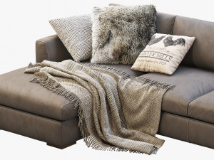modena taper arm chaise sectional sofa 3D मॉडल