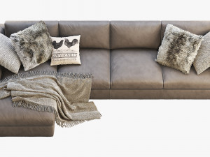 modena taper arm chaise sectional sofa 3D मॉडल