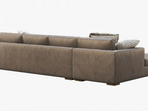 modena taper arm chaise sectional sofa 3D मॉडल