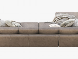 modena taper arm chaise sectional sofa 3D मॉडल