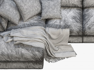 modena taper arm chaise sectional sofa 3D मॉडल