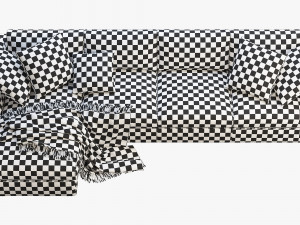 modena taper arm chaise sectional sofa 3D मॉडल