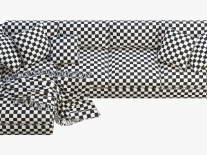 modena taper arm chaise sectional sofa 3D Model
