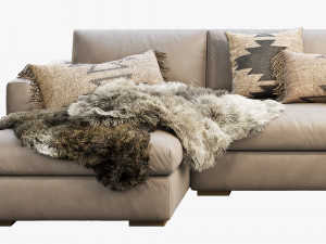 modena taper arm chaise sectional sofa 3Dモデル