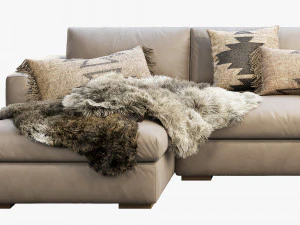 modena taper arm chaise sectional sofa 3D Model