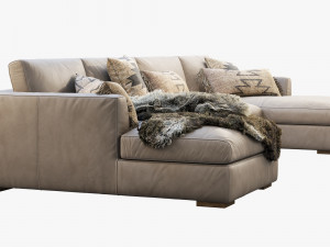modena taper arm chaise sectional sofa 3Dモデル