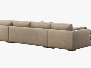 modena taper arm chaise sectional sofa 3D Model