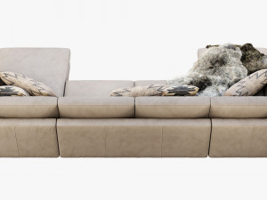 modena taper arm chaise sectional sofa 3Dモデル