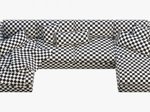 modena taper arm chaise sectional sofa 3Dモデル