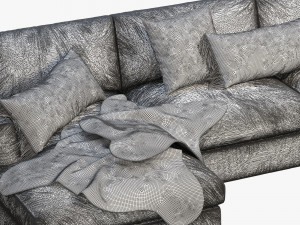 modena taper arm chaise sectional sofa 3Dモデル