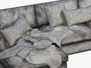 modena taper arm chaise sectional sofa 3D Model