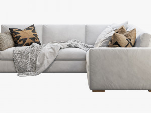 rh modena taper arm l-sectional sofa Modelo 3D