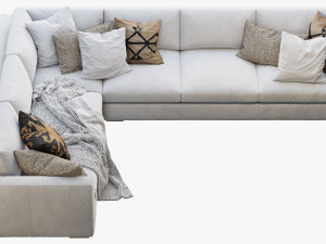 rh modena taper arm l-sectional sofa Modelo 3D