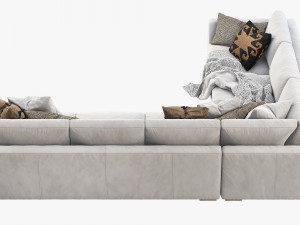 rh modena taper arm l-sectional sofa Modelo 3D