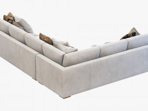 rh modena taper arm l-sectional sofa Modelo 3D