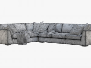 rh modena taper arm l-sectional sofa Modelo 3D
