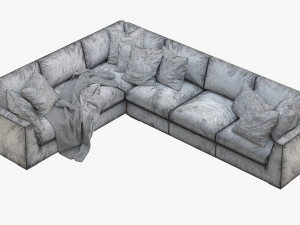 rh modena taper arm l-sectional sofa Modelo 3D