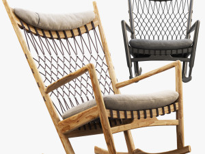pp124 rocking chair by hans wegner 3D 모델