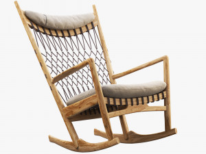pp124 rocking chair by hans wegner 3D Model