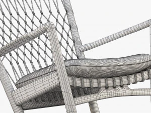 pp124 rocking chair by hans wegner 3D Model