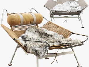 Silla de driza con bandera pp225 de hans wegner Modelo 3D