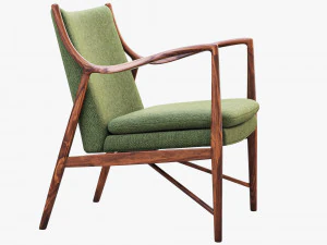 Cadeira f&aacute;cil fj 45 modelo 45 de finn juhl Modelo 3D