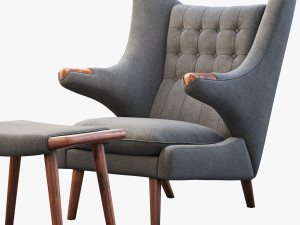 pp19 papa bear chair by hans wegner 3D 모델