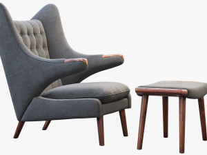 pp19 papa bear chair by hans wegner Model 3D