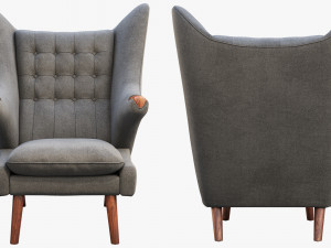 pp19 papa bear chair by hans wegner Model 3D