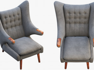 pp19 papa bear chair by hans wegner Model 3D
