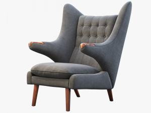 pp19 papa bear chair by hans wegner Model 3D
